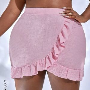 Pink ruffle skirt
